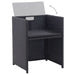 Set mobilier de exterior cu perne, 17 piese, negru, poliratan - WALTI WALTI