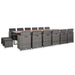 Set mobilier de exterior cu perne, 17 piese, gri, poliratan - WALTI WALTI