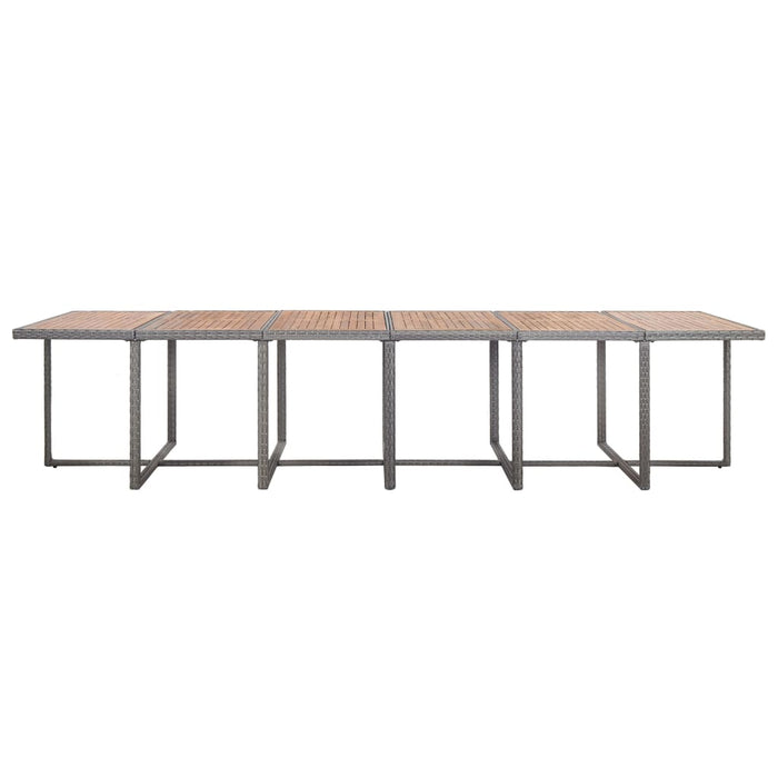 Set mobilier de exterior cu perne, 17 piese, gri, poliratan - WALTI WALTI