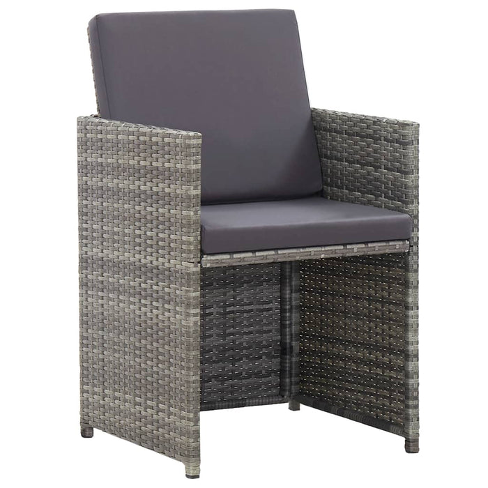 Set mobilier de exterior cu perne, 17 piese, gri, poliratan - WALTI WALTI