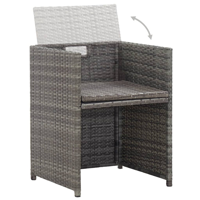 Set mobilier de exterior cu perne, 17 piese, gri, poliratan - WALTI WALTI