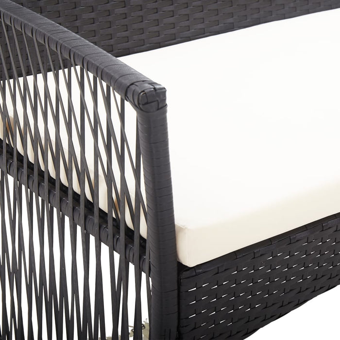 Set mobilier de grădină cu perne, 4 piese, negru, poliratan - WALTI WALTI