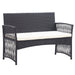 Set mobilier de grădină cu perne, 4 piese, negru, poliratan - WALTI WALTI