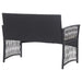 Set mobilier de grădină cu perne, 4 piese, negru, poliratan - WALTI WALTI