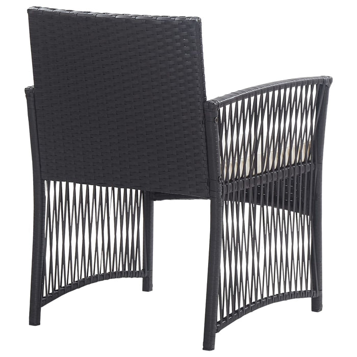 Set mobilier de grădină cu perne, 4 piese, negru, poliratan - WALTI WALTI