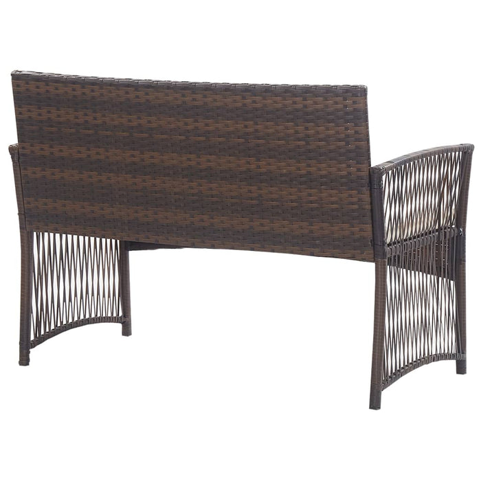 Set mobilier de grădină cu perne, 4 piese, maro, poliratan - WALTI WALTI
