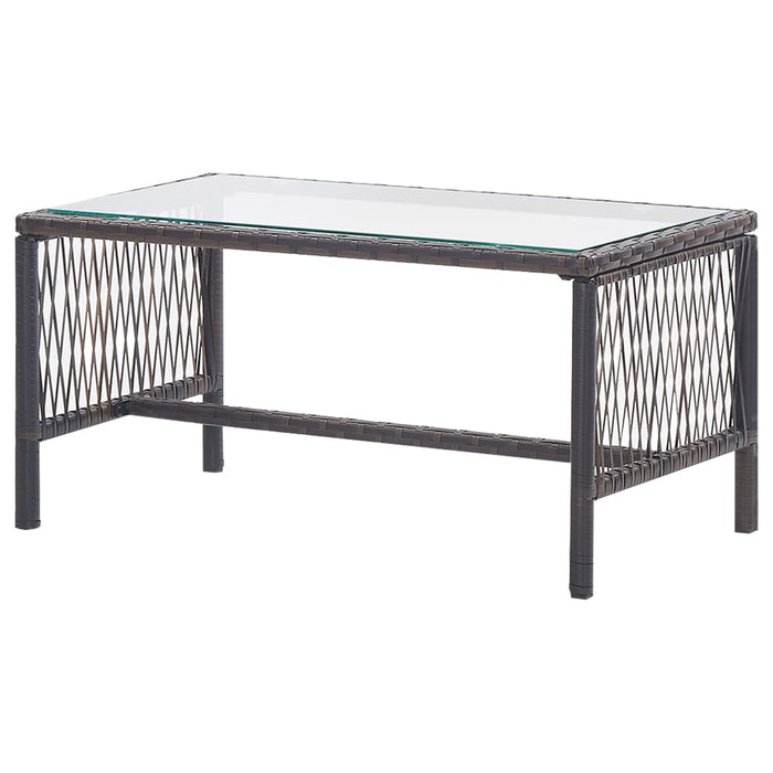 Set mobilier de grădină cu perne, 4 piese, maro, poliratan - WALTI WALTI