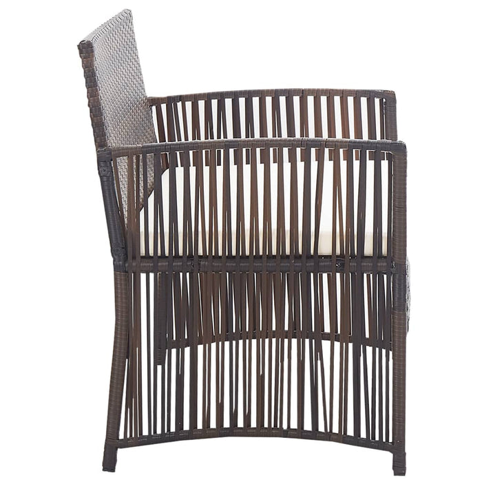 Set mobilier de grădină cu perne, 4 piese, maro, poliratan - WALTI WALTI