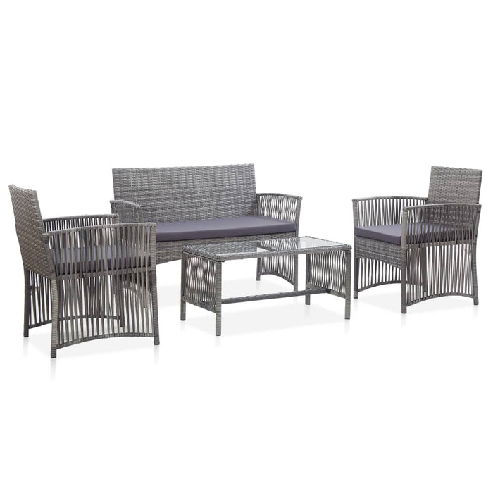 Set mobilier de grădină cu perne, 4 piese, antracit, poliratan - WALTI WALTI