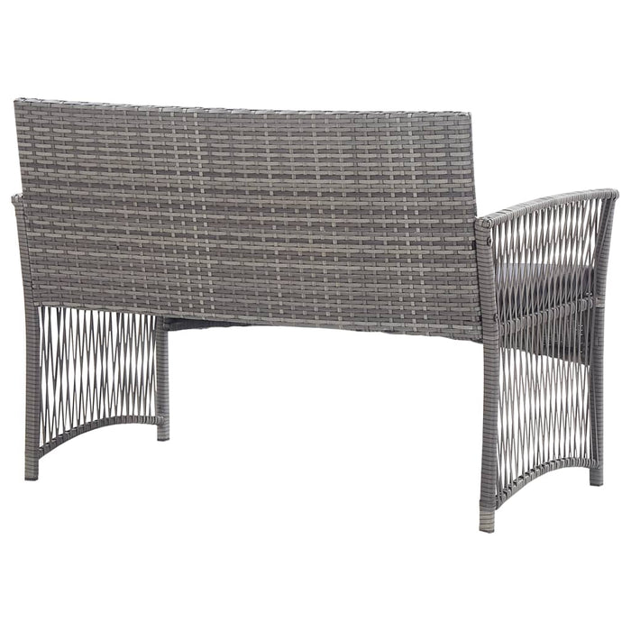 Set mobilier de grădină cu perne, 4 piese, antracit, poliratan - WALTI WALTI