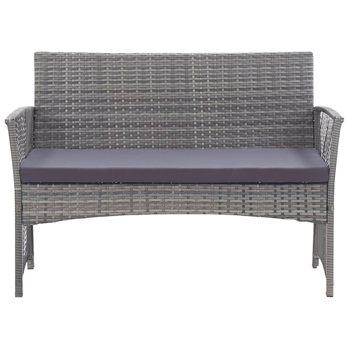 Set mobilier de grădină cu perne, 4 piese, antracit, poliratan - WALTI WALTI