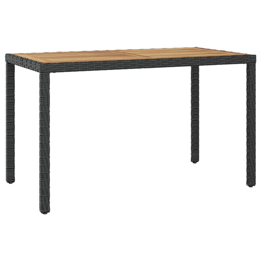 Masă de grădină, negru&maro, 123x60x74 cm, lemn masiv de acacia - WALTI WALTI