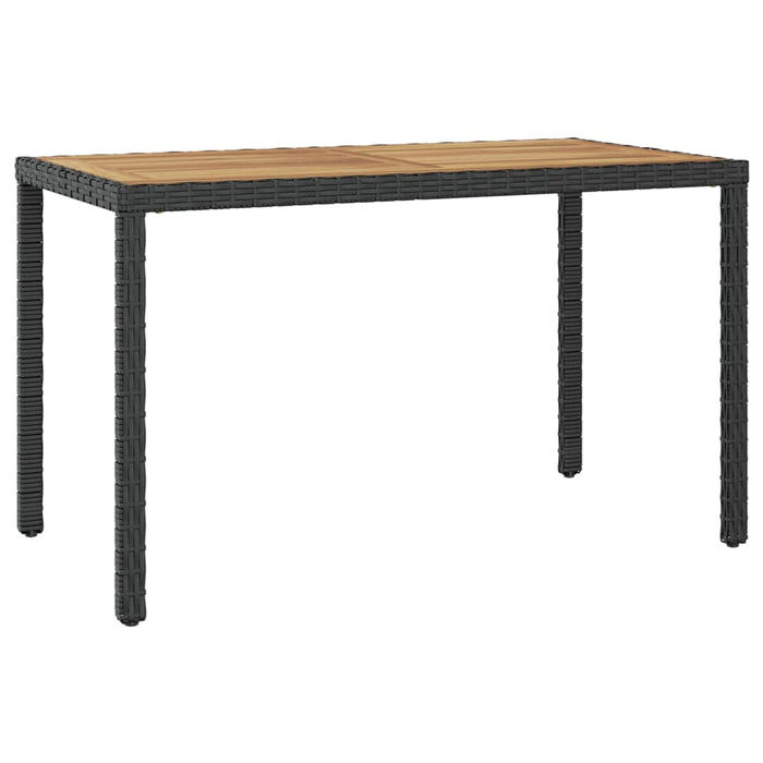 Masă de grădină, negru&maro, 123x60x74 cm, lemn masiv de acacia - WALTI WALTI