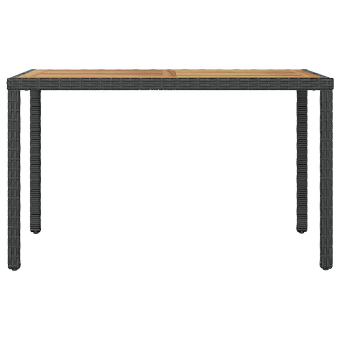 Masă de grădină, negru&maro, 123x60x74 cm, lemn masiv de acacia - WALTI WALTI
