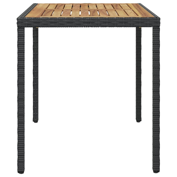 Masă de grădină, negru&maro, 123x60x74 cm, lemn masiv de acacia - WALTI WALTI