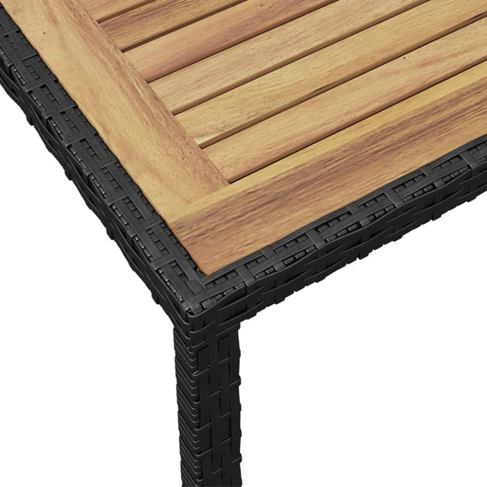 Masă de grădină, negru&maro, 123x60x74 cm, lemn masiv de acacia - WALTI WALTI