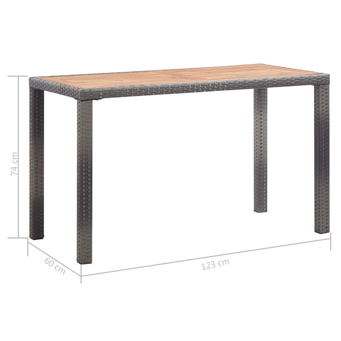 Masă de grădină antracit și maro 123x60x74 cm lemn masiv acacia - WALTI WALTI