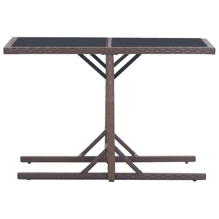 Masă de grădină, maro, 110 x 53 x 72 cm, sticlă și poliratan - WALTI WALTI