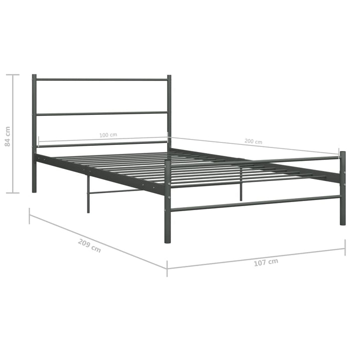 Cadru de pat, gri, 100 x 200 cm, metal WALTI