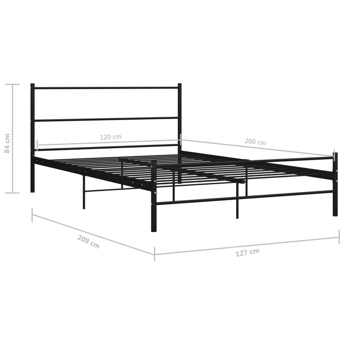 Cadru de pat, negru, 120 x 200 cm, metal - WALTI WALTI