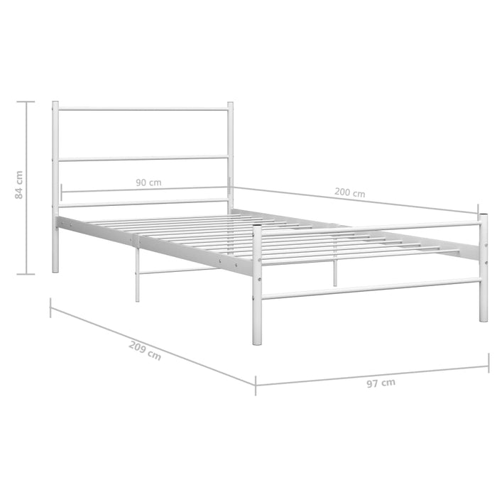 Cadru de pat, alb, 90 x 200 cm, metal WALTI