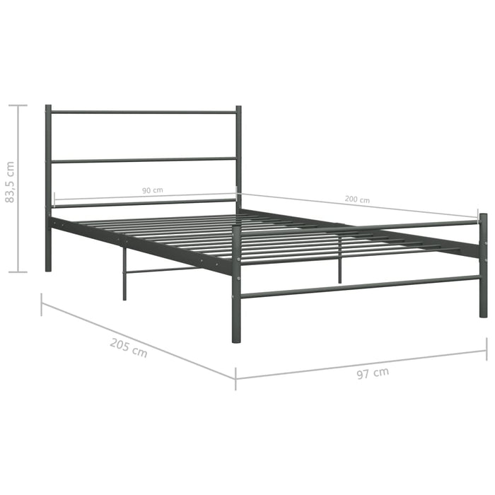 Cadru de pat, gri, 90 x 200 cm, metal WALTI