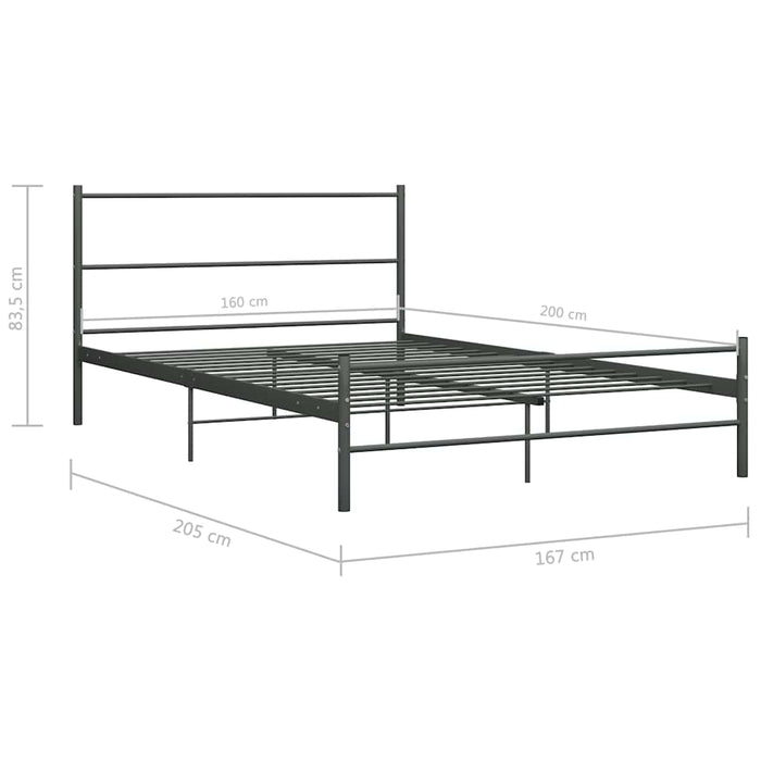Cadru de pat, gri, 160 x 200 cm, metal WALTI