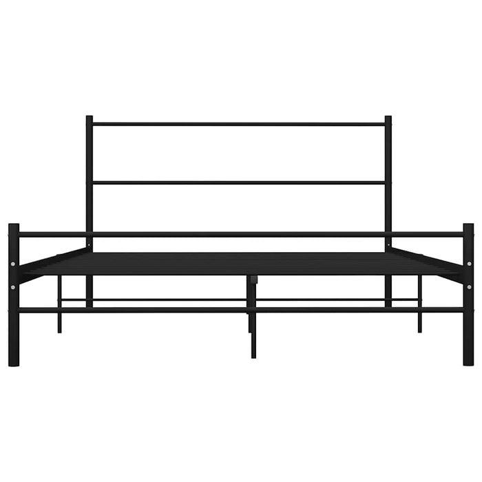 Cadru de pat cu tăblie fără saltea, negru, 140x200 cm, metal WALTI
