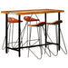 Set mobilier de bar, 5 piese, lemn reciclat și piele naturală - WALTI WALTI