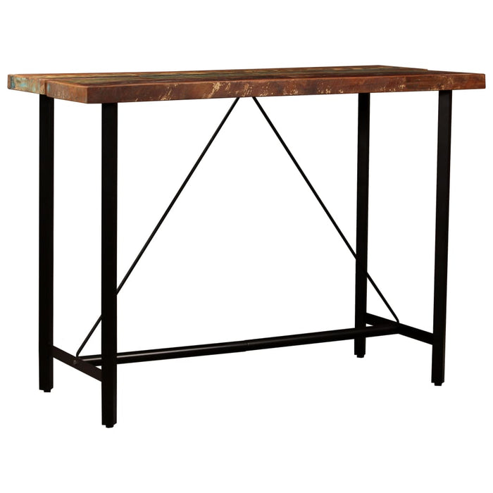 Set mobilier de bar, 5 piese, lemn reciclat și piele naturală - WALTI WALTI