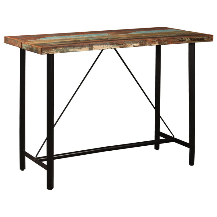 Set mobilier de bar, 5 piese, lemn reciclat și piele naturală - WALTI WALTI