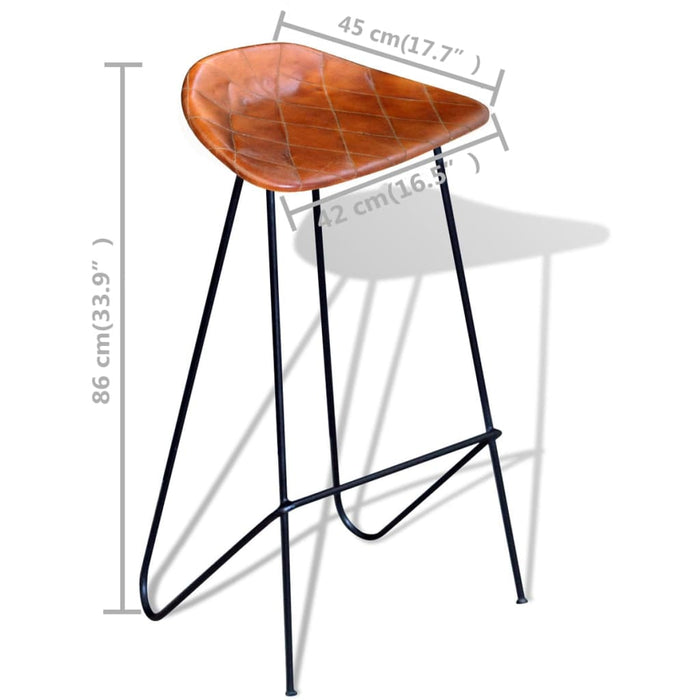 Set mobilier de bar, 5 piese, lemn reciclat și piele naturală - WALTI WALTI