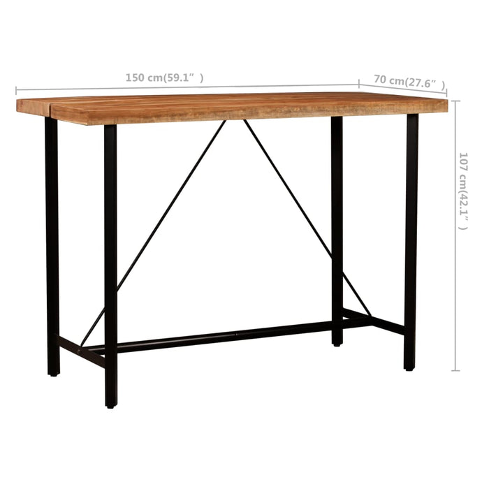 Set mobilier de bar, 7 piese, lemn masiv și piele naturală - WALTI WALTI