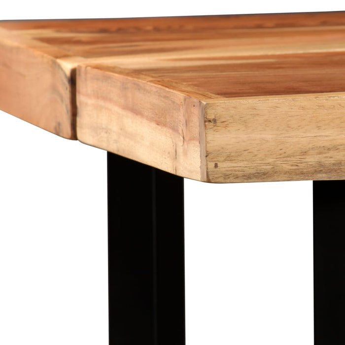 Set mobilier de bar, 7 piese, lemn masiv și piele naturală - WALTI WALTI