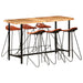 Set mobilier de bar 7 piese lemn masiv acacia & piele naturală - WALTI WALTI