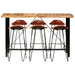 Set mobilier de bar 7 piese lemn masiv acacia & piele naturală - WALTI WALTI