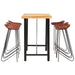 Set mobilier de bar 7 piese lemn masiv acacia & piele naturală - WALTI WALTI