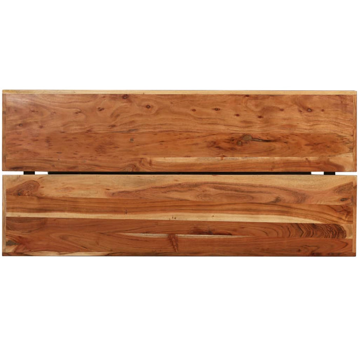 Set mobilier de bar 7 piese lemn masiv acacia & piele naturală - WALTI WALTI