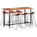 Set mobilier bar 7 piese, lemn masiv reciclat & piele naturală - WALTI WALTI
