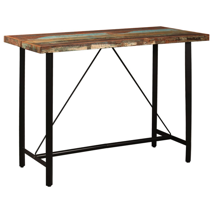 Set mobilier bar 7 piese, lemn masiv reciclat & piele naturală - WALTI WALTI