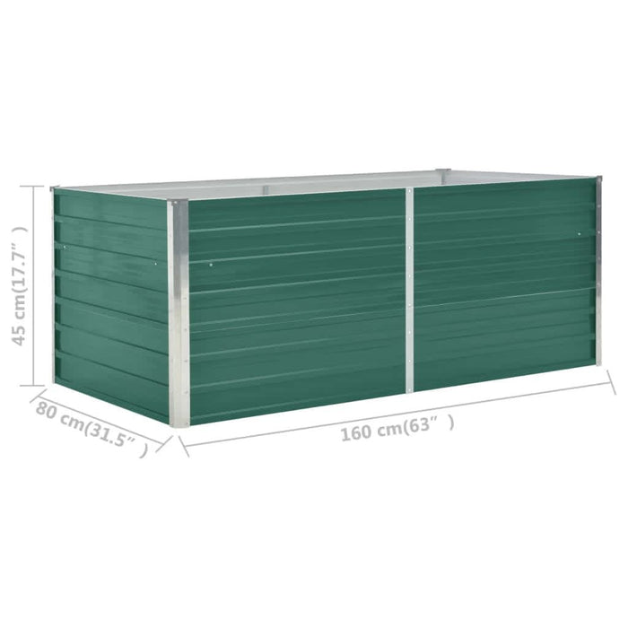 Strat înălțat de grădină, verde, 160x80x45 cm, oțel galvanizat - WALTI WALTI