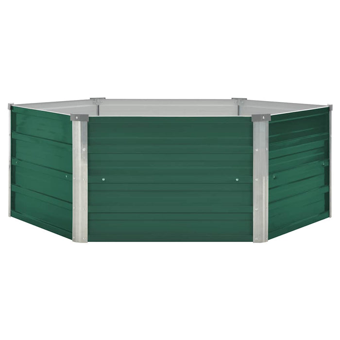 Strat înălțat de grădină, verde, 129x129x45 cm, oțel galvanizat - WALTI WALTI