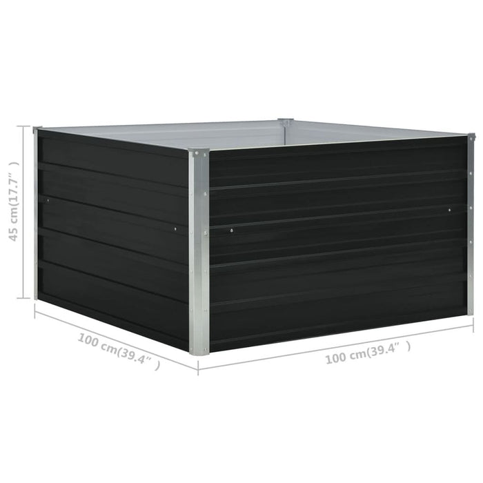 Strat înălțat grădină, antracit, 100x100x45 cm, oțel galvanizat - WALTI WALTI
