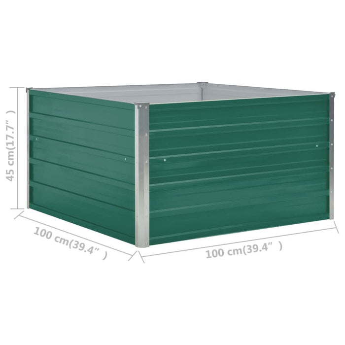 Strat înălțat grădină, verde, 100x100x45 cm, oțel galvanizat - WALTI WALTI