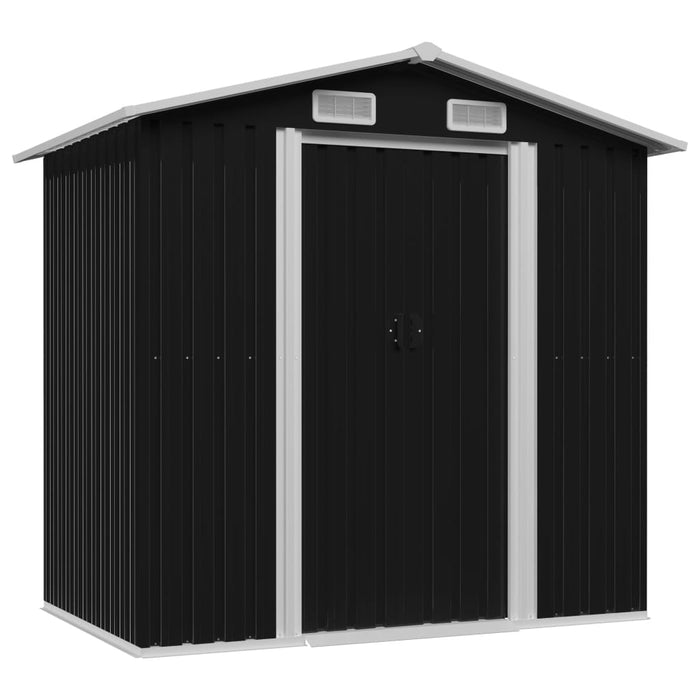 Magazie depozitare grădină antracit 204x132x186 cm oțel - WALTI WALTI