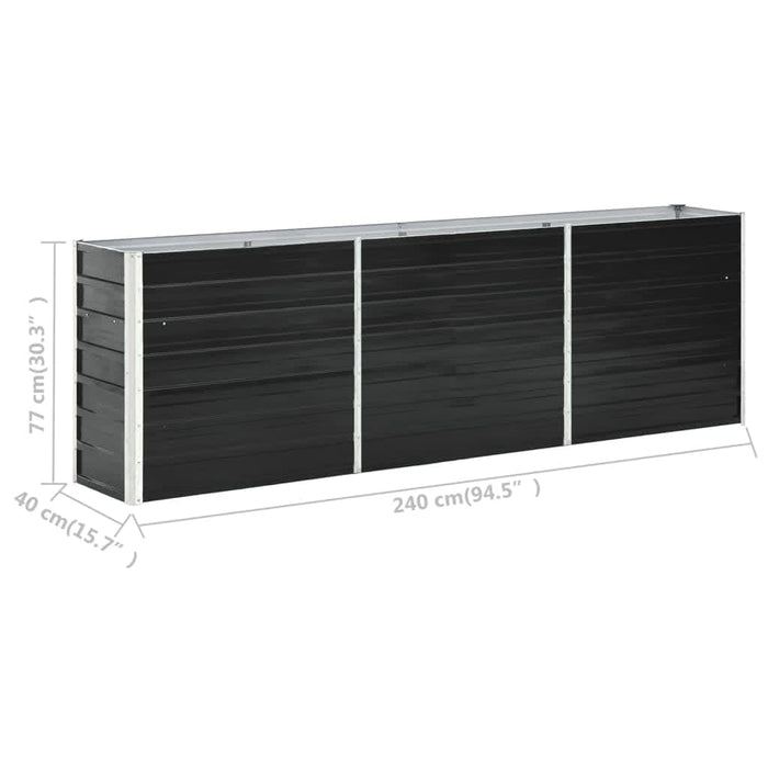 Strat înălțat de grădină antracit 240x40x77 cm oțel galvanizat - WALTI WALTI