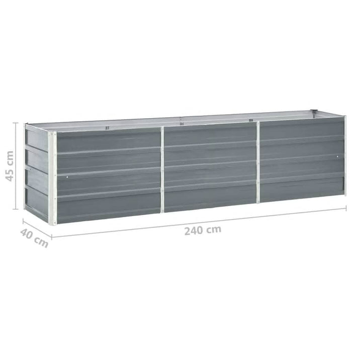 Strat înălțat de grădină gri 240 x 40 x 45 cm oțel galvanizat - WALTI WALTI