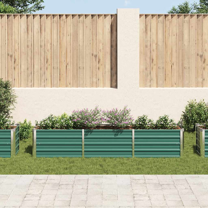 Strat înălțat de grădină verde 240 x 40 x 45 cm oțel galvanizat - WALTI WALTI