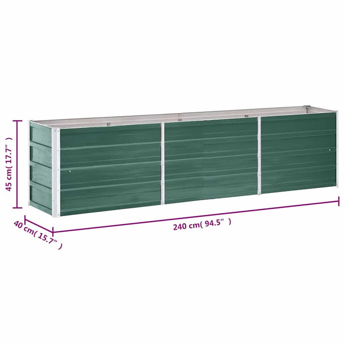 Strat înălțat de grădină verde 240 x 40 x 45 cm oțel galvanizat - WALTI WALTI