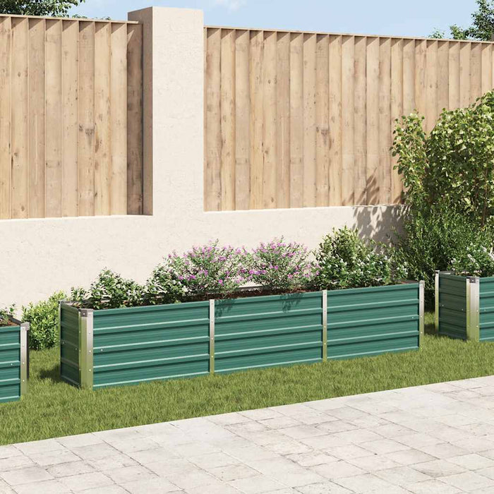 Strat înălțat de grădină verde 240 x 40 x 45 cm oțel galvanizat - WALTI WALTI